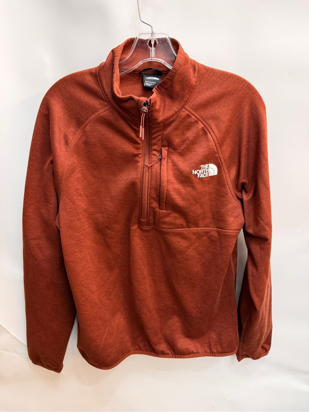 The North Face Men's Rust/Burnt Orange Fleece Jacket Black Logo Tag Mens size S